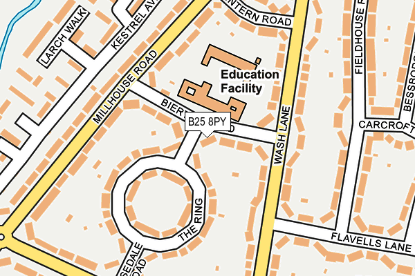 B25 8PY map - OS OpenMap – Local (Ordnance Survey)