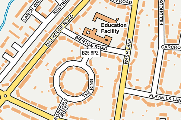 B25 8PZ map - OS OpenMap – Local (Ordnance Survey)