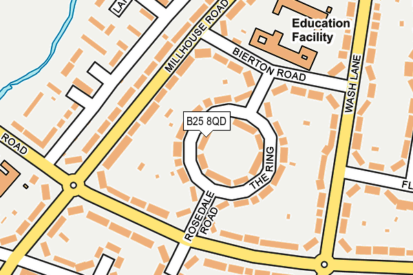 B25 8QD map - OS OpenMap – Local (Ordnance Survey)