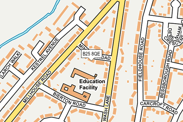 B25 8QE map - OS OpenMap – Local (Ordnance Survey)