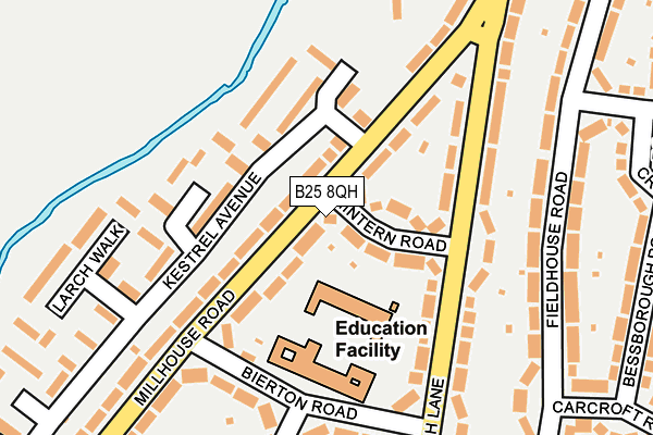 B25 8QH map - OS OpenMap – Local (Ordnance Survey)
