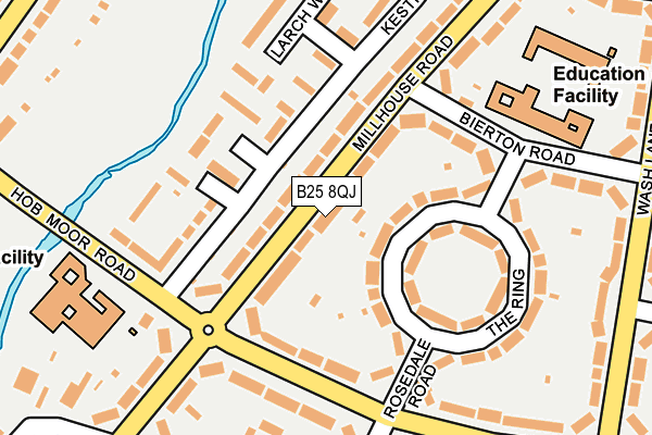 B25 8QJ map - OS OpenMap – Local (Ordnance Survey)