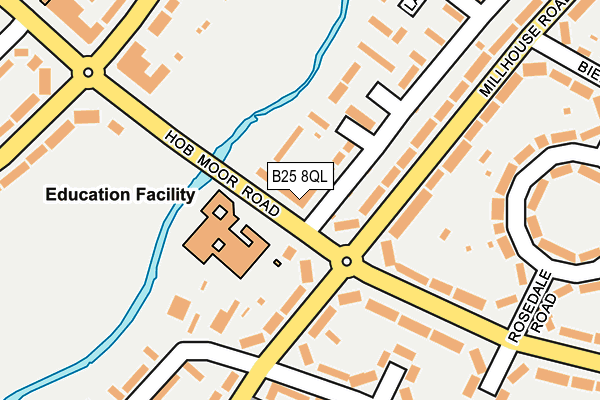 B25 8QL map - OS OpenMap – Local (Ordnance Survey)