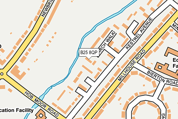 B25 8QP map - OS OpenMap – Local (Ordnance Survey)