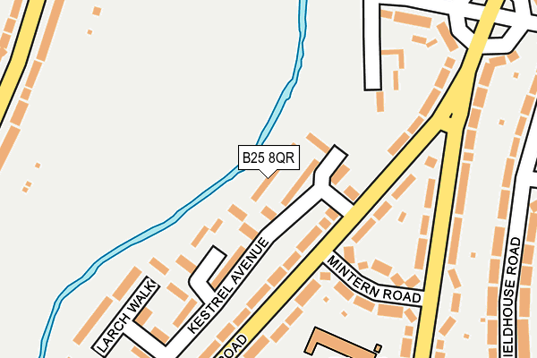 B25 8QR map - OS OpenMap – Local (Ordnance Survey)