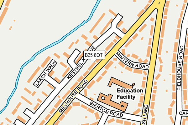 B25 8QT map - OS OpenMap – Local (Ordnance Survey)