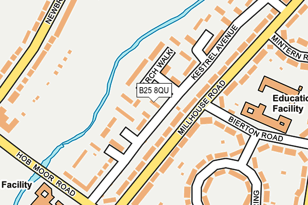 B25 8QU map - OS OpenMap – Local (Ordnance Survey)