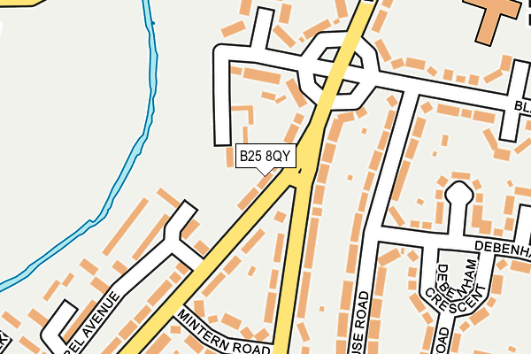 B25 8QY map - OS OpenMap – Local (Ordnance Survey)