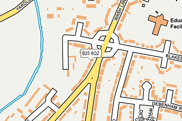 B25 8QZ map - OS OpenMap – Local (Ordnance Survey)