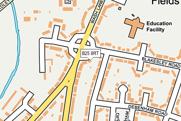 B25 8RT map - OS OpenMap – Local (Ordnance Survey)