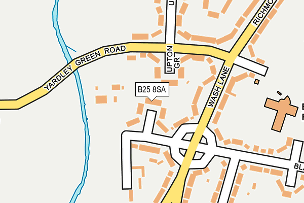 B25 8SA map - OS OpenMap – Local (Ordnance Survey)