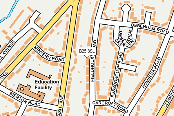 B25 8SL map - OS OpenMap – Local (Ordnance Survey)