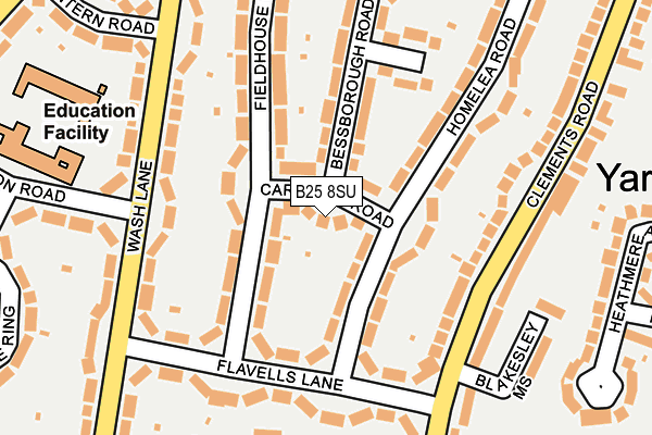 B25 8SU map - OS OpenMap – Local (Ordnance Survey)