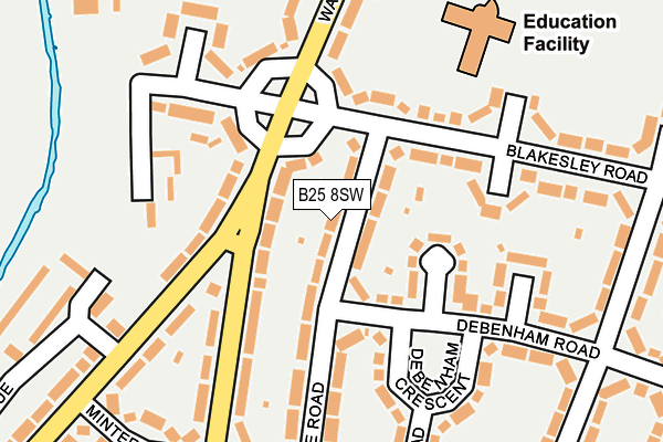 B25 8SW map - OS OpenMap – Local (Ordnance Survey)