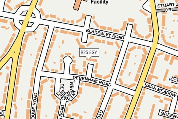 B25 8SY map - OS OpenMap – Local (Ordnance Survey)