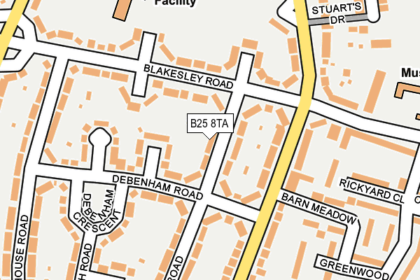 B25 8TA map - OS OpenMap – Local (Ordnance Survey)