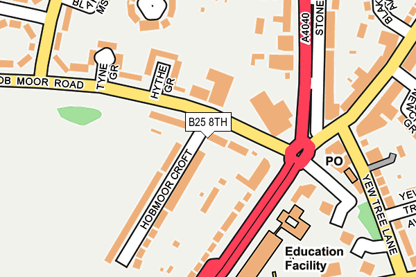 B25 8TH map - OS OpenMap – Local (Ordnance Survey)