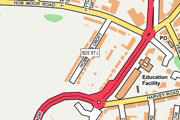 B25 8TJ map - OS OpenMap – Local (Ordnance Survey)