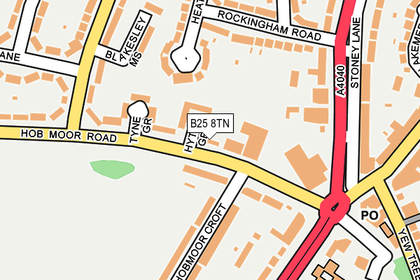 B25 8TN map - OS OpenMap – Local (Ordnance Survey)