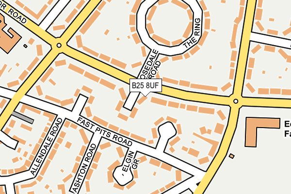 B25 8UF map - OS OpenMap – Local (Ordnance Survey)