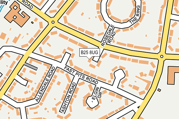 B25 8UG map - OS OpenMap – Local (Ordnance Survey)