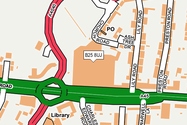 B25 8UJ map - OS OpenMap – Local (Ordnance Survey)