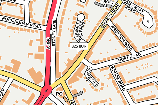 B25 8UR map - OS OpenMap – Local (Ordnance Survey)