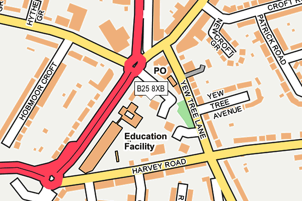 B25 8XB map - OS OpenMap – Local (Ordnance Survey)