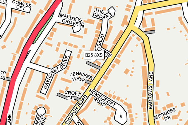 B25 8XS map - OS OpenMap – Local (Ordnance Survey)