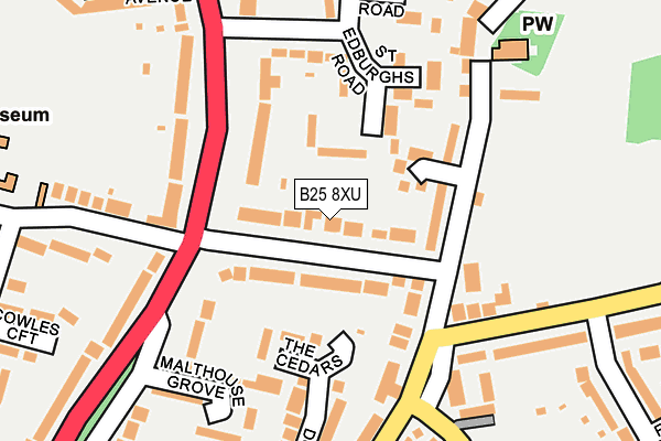 B25 8XU map - OS OpenMap – Local (Ordnance Survey)