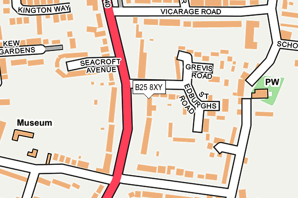 B25 8XY map - OS OpenMap – Local (Ordnance Survey)