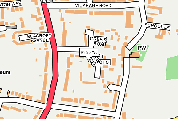 B25 8YA map - OS OpenMap – Local (Ordnance Survey)