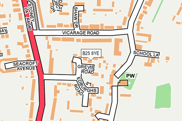 B25 8YE map - OS OpenMap – Local (Ordnance Survey)