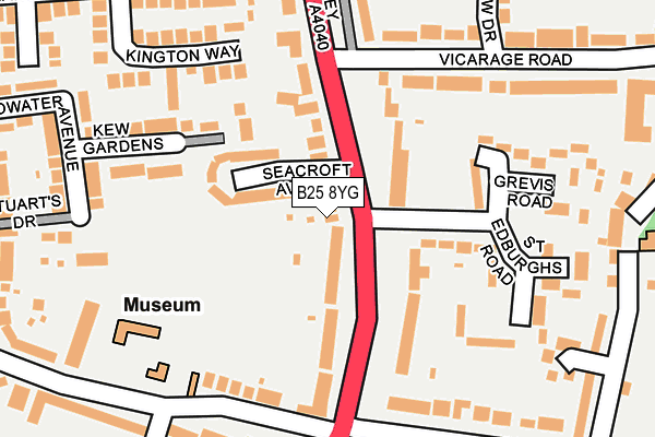 B25 8YG map - OS OpenMap – Local (Ordnance Survey)