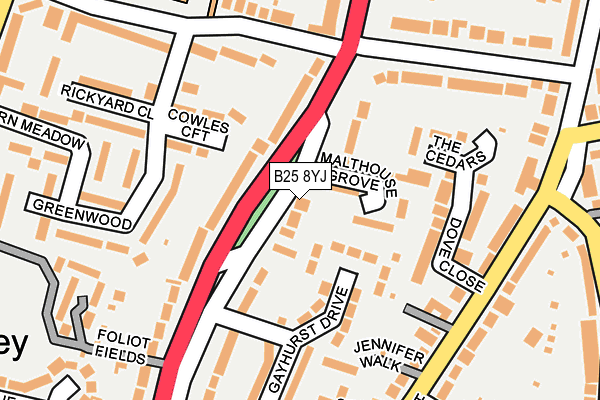 B25 8YJ map - OS OpenMap – Local (Ordnance Survey)
