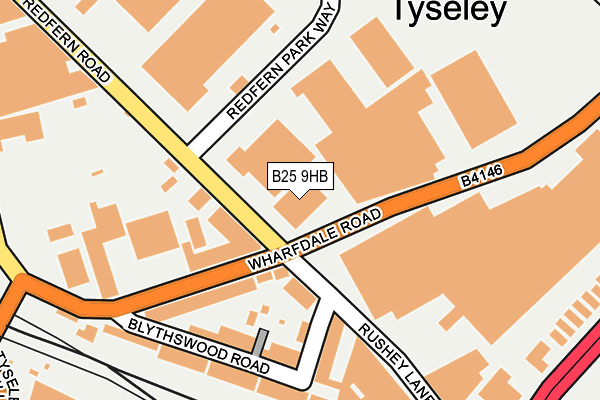 B25 9HB map - OS OpenMap – Local (Ordnance Survey)