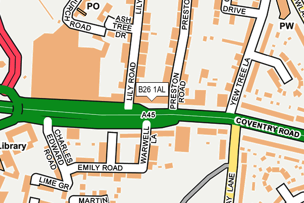 B26 1AL map - OS OpenMap – Local (Ordnance Survey)