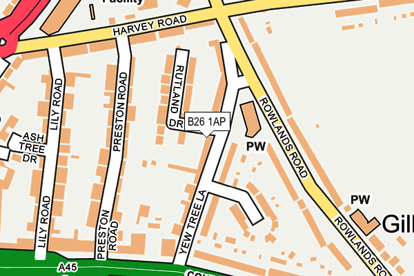 B26 1AP map - OS OpenMap – Local (Ordnance Survey)