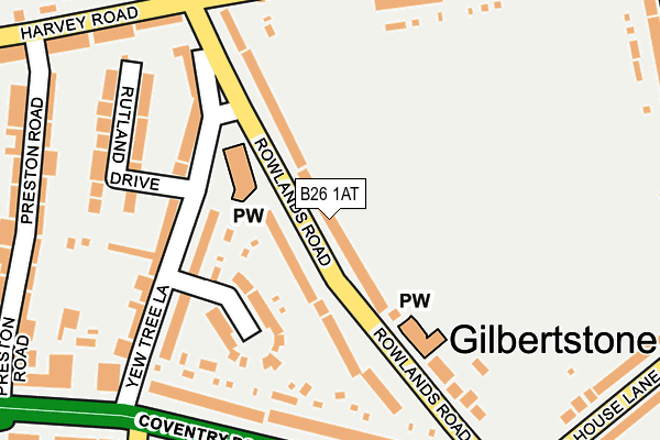 B26 1AT map - OS OpenMap – Local (Ordnance Survey)