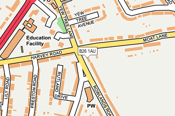 B26 1AU map - OS OpenMap – Local (Ordnance Survey)