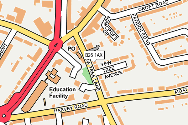 B26 1AX map - OS OpenMap – Local (Ordnance Survey)