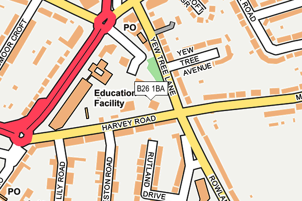 B26 1BA map - OS OpenMap – Local (Ordnance Survey)