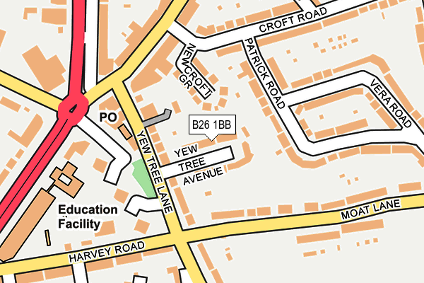 B26 1BB map - OS OpenMap – Local (Ordnance Survey)