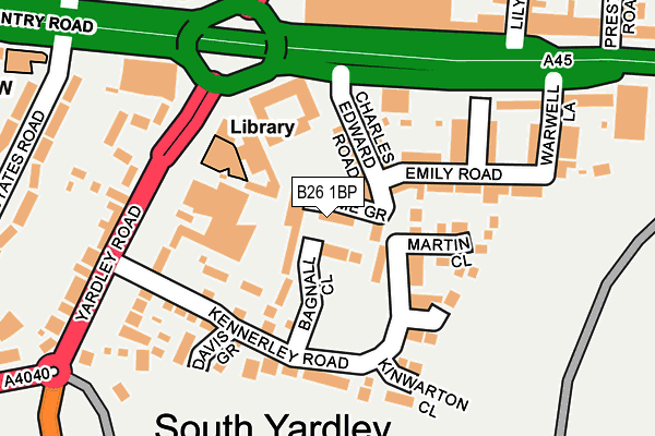 B26 1BP map - OS OpenMap – Local (Ordnance Survey)