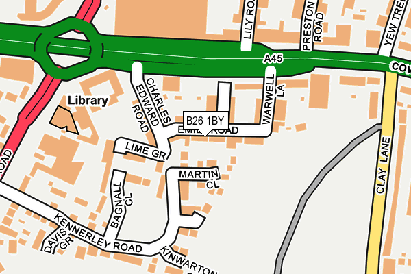 B26 1BY map - OS OpenMap – Local (Ordnance Survey)