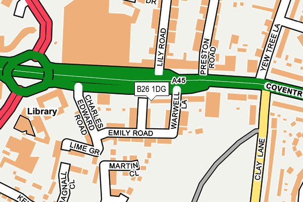 B26 1DG map - OS OpenMap – Local (Ordnance Survey)