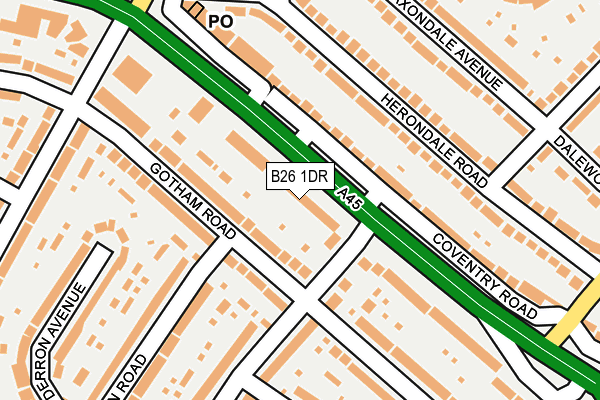 B26 1DR map - OS OpenMap – Local (Ordnance Survey)