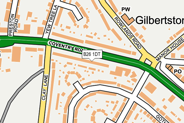 B26 1DT map - OS OpenMap – Local (Ordnance Survey)