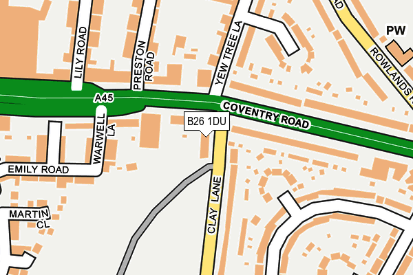 B26 1DU map - OS OpenMap – Local (Ordnance Survey)