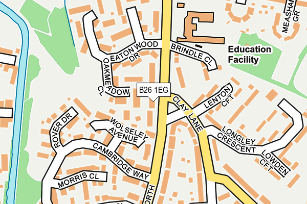 B26 1EG map - OS OpenMap – Local (Ordnance Survey)